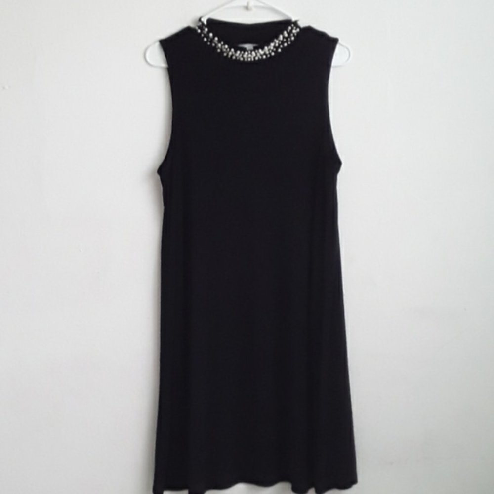 Annalee + Hope Black Neck Pearls Dress